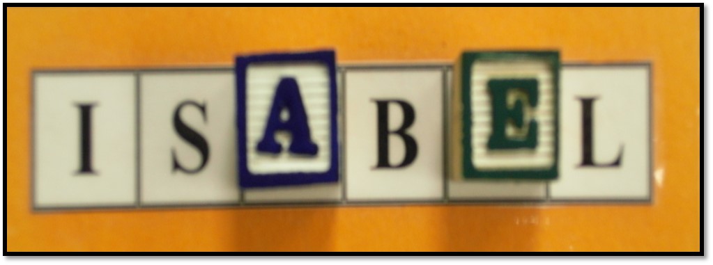 Alphabet Blocks used with Name Cards are Meaningful to Preschoolers 