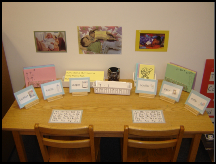 Writing Center with Baby Theme is Meaningful to Preshoolers